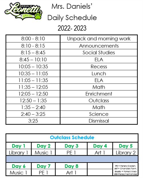Daily Schedule